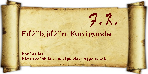 Fábján Kunigunda névjegykártya