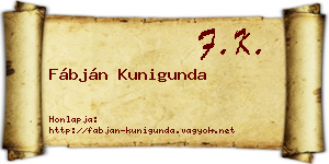 Fábján Kunigunda névjegykártya
